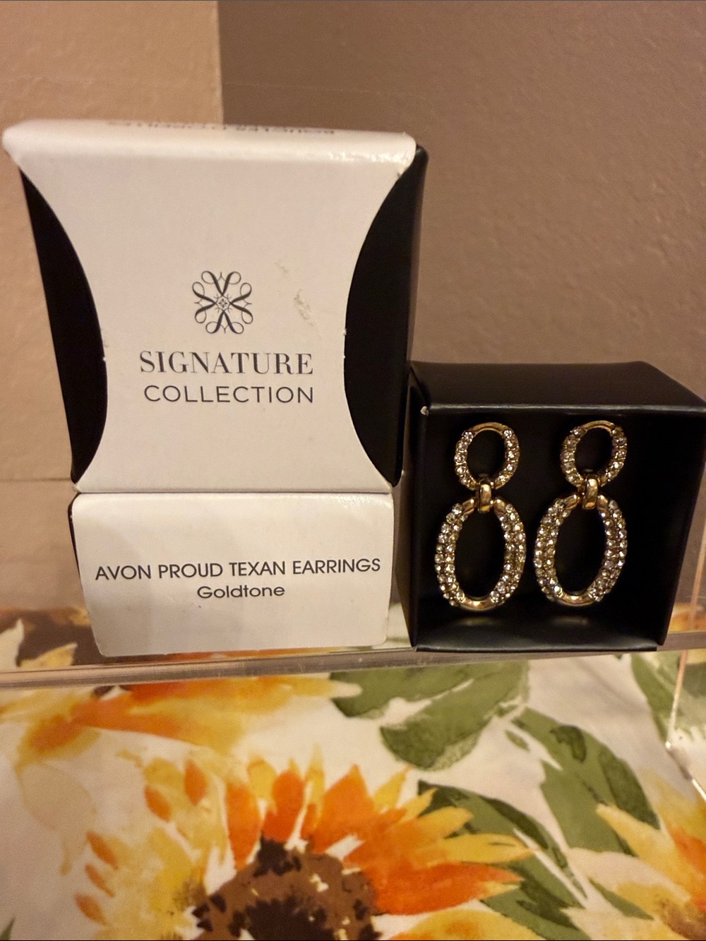 Avon Proud Texan Goldtone Rhinestone Drop Earrings – Signature Collection